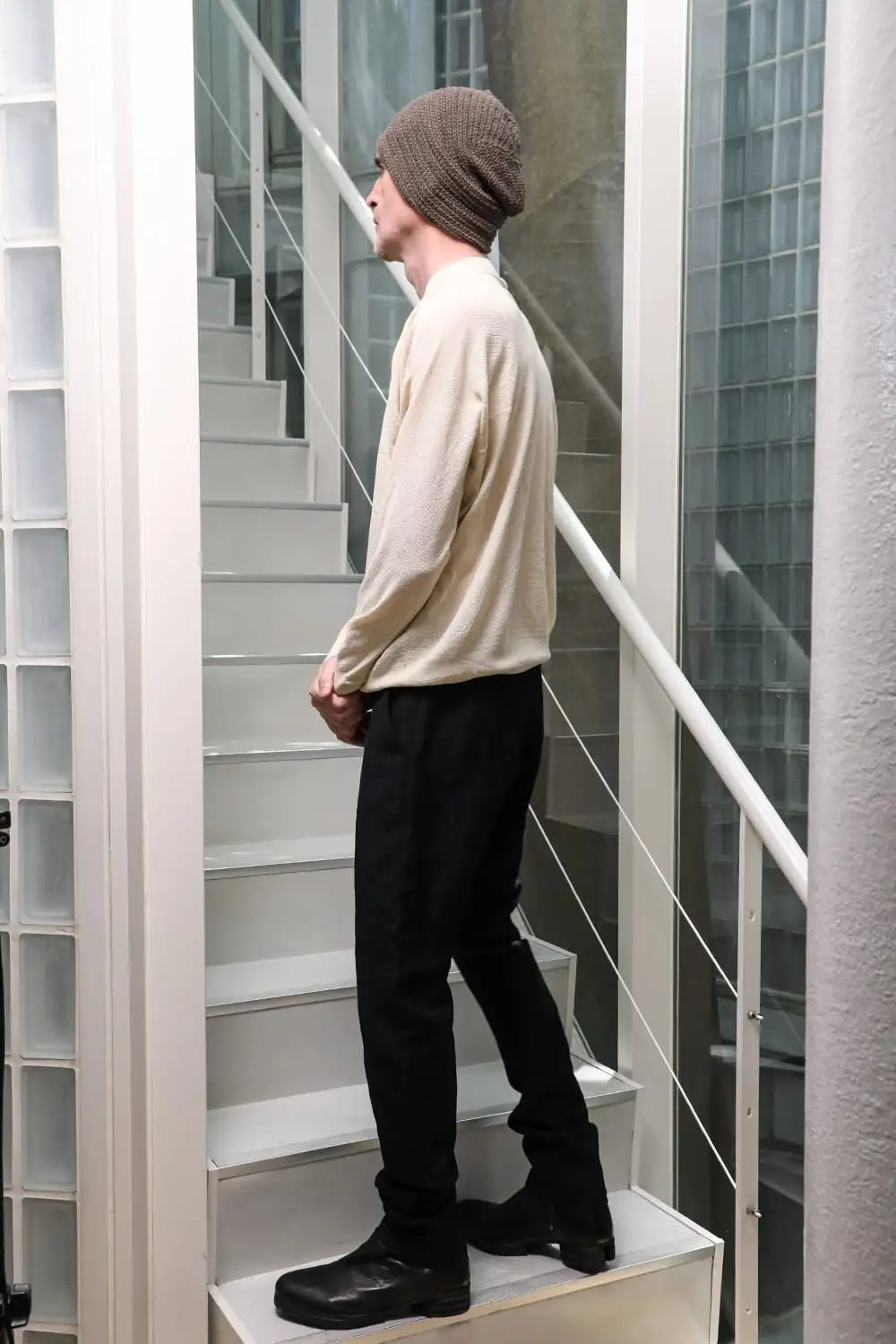 プルオーバーニット コットンリネンシルク Ecru