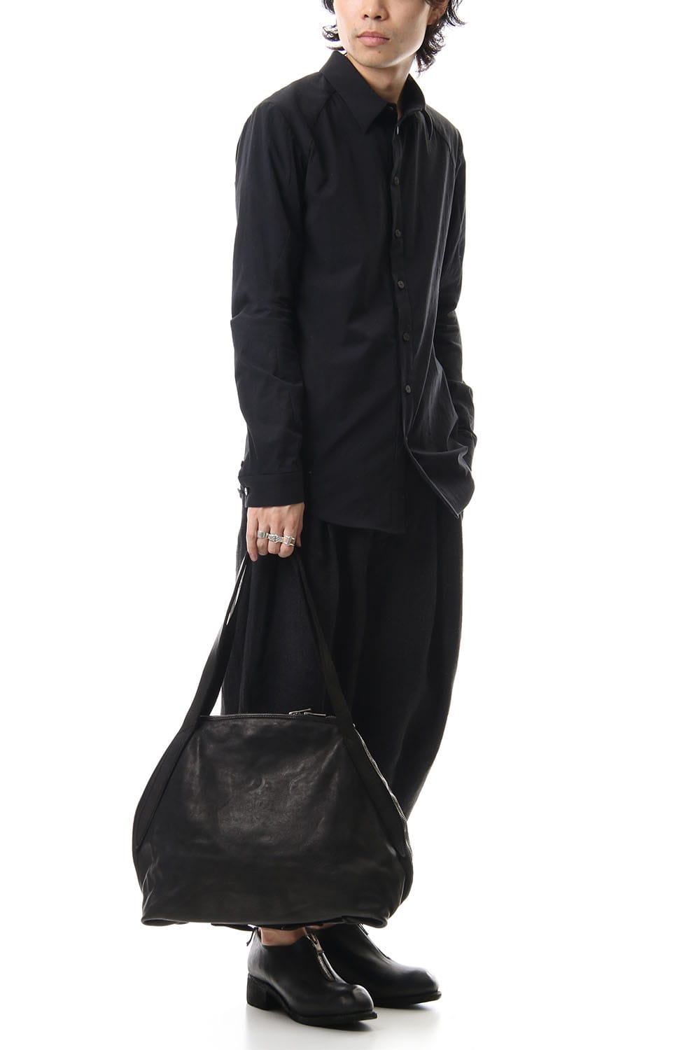 handle Bag Soft Horse Full Grain Leather BLK/T