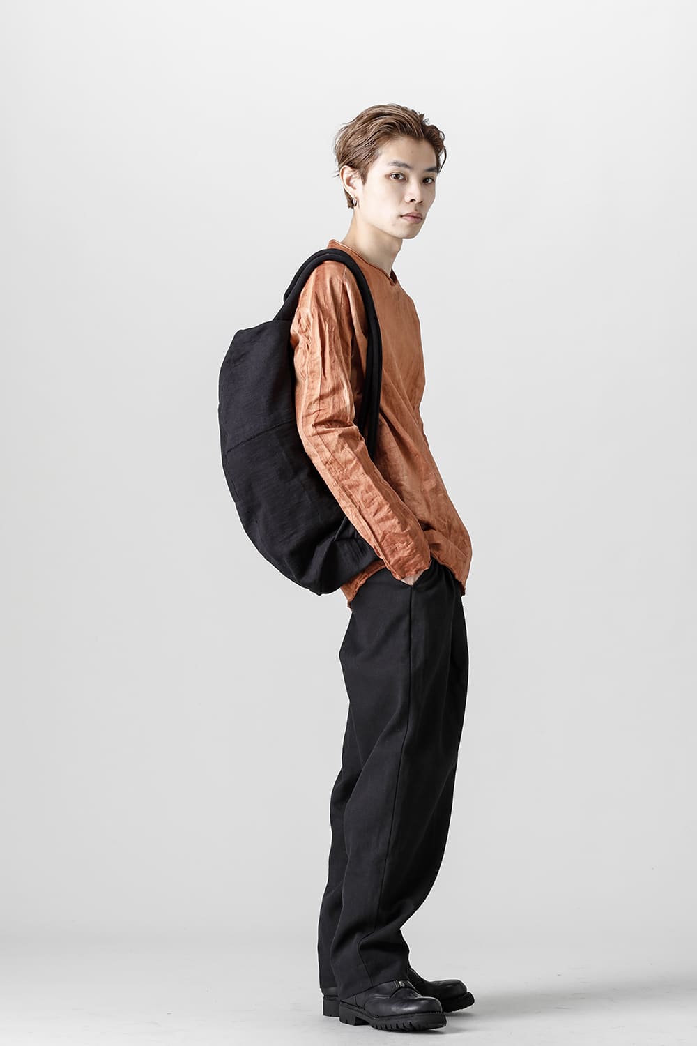 Heavy Jersey Double Shoulder Bag Black