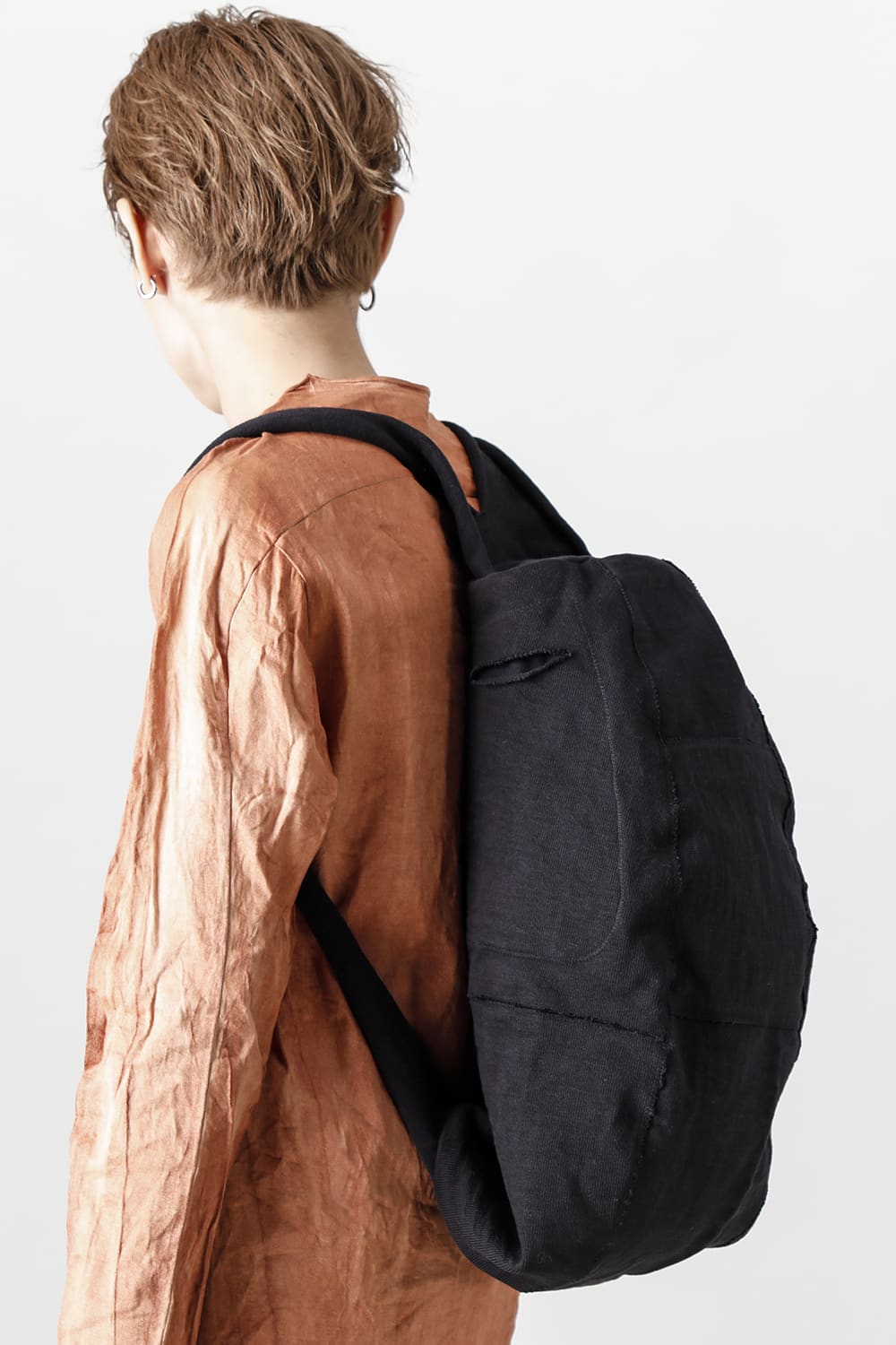 Heavy Jersey Double Shoulder Bag Black