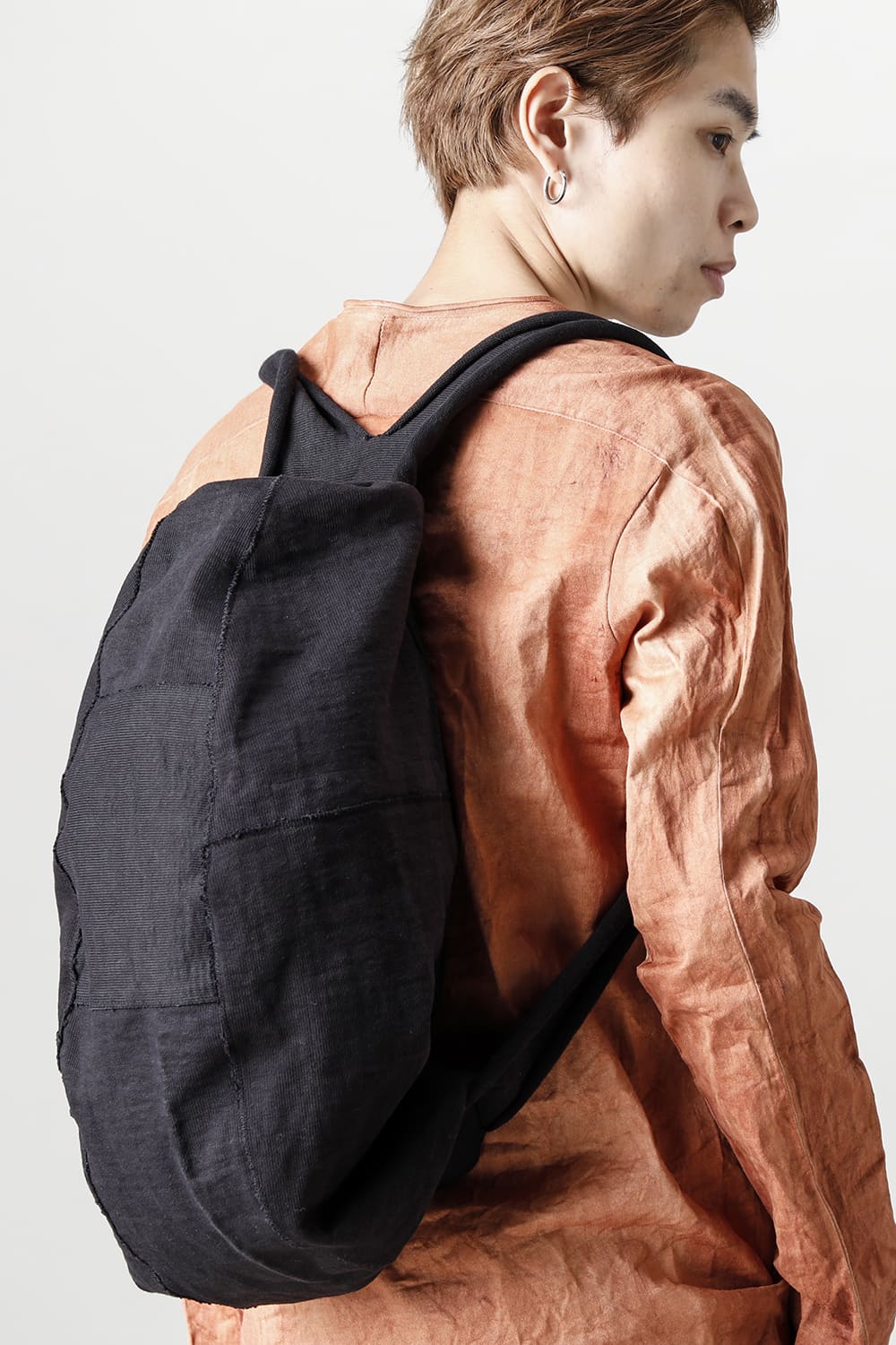 Heavy Jersey Double Shoulder Bag Black