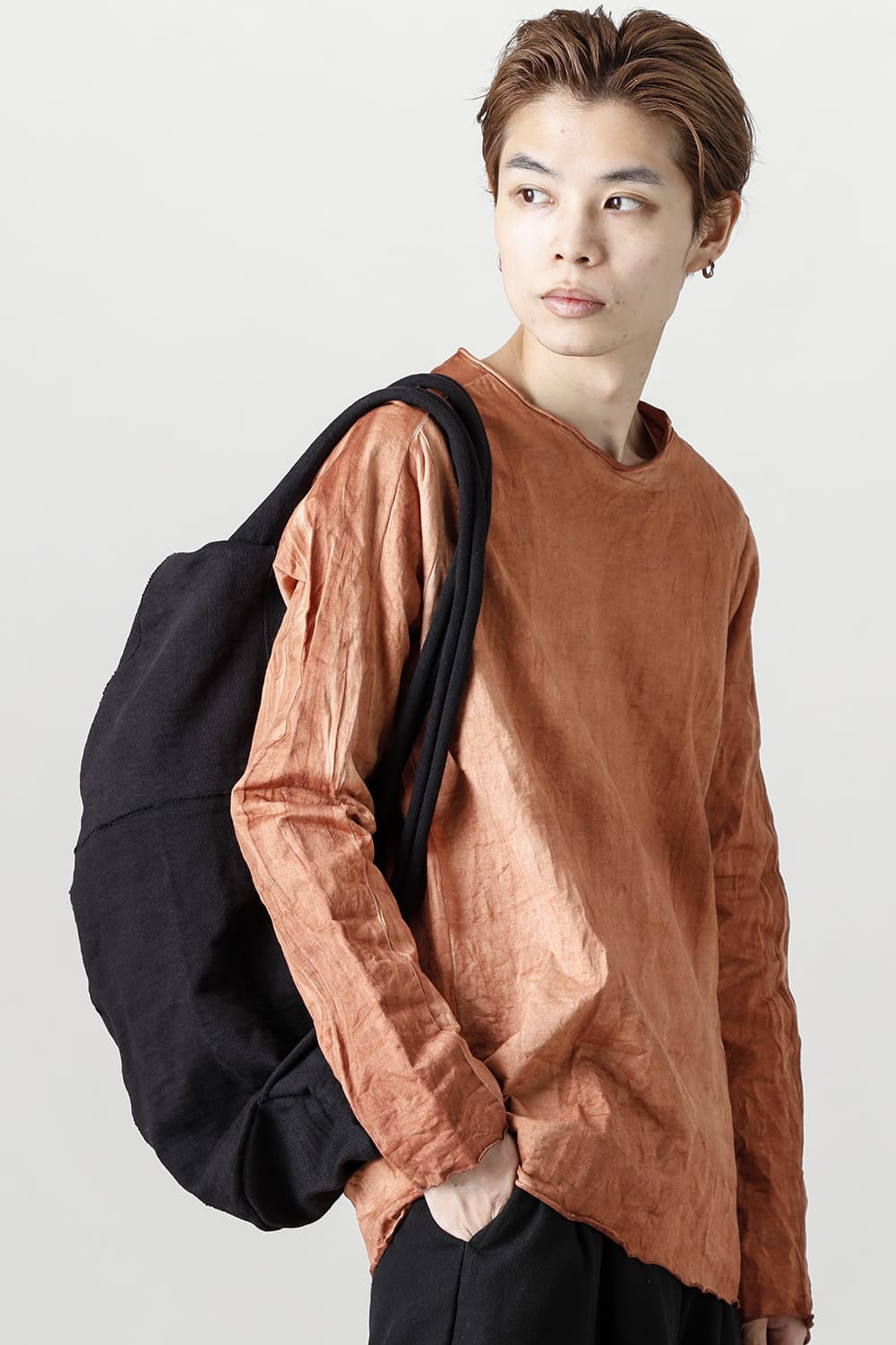 Heavy Jersey Double Shoulder Bag Black