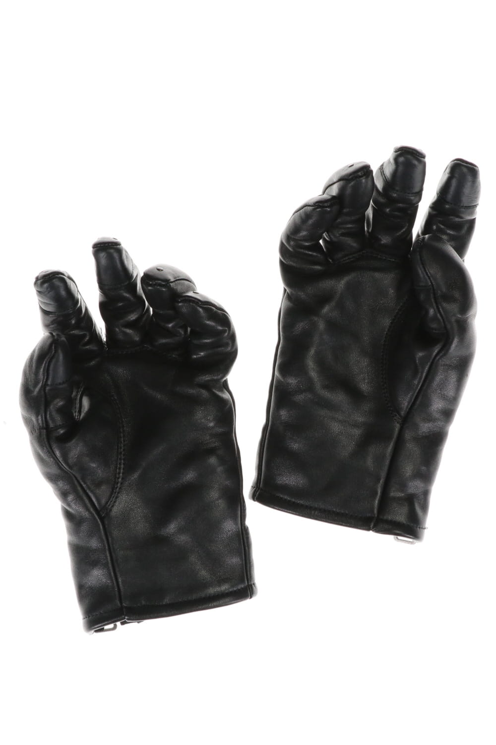 Horse Leather Nail ZIP Gloves Black