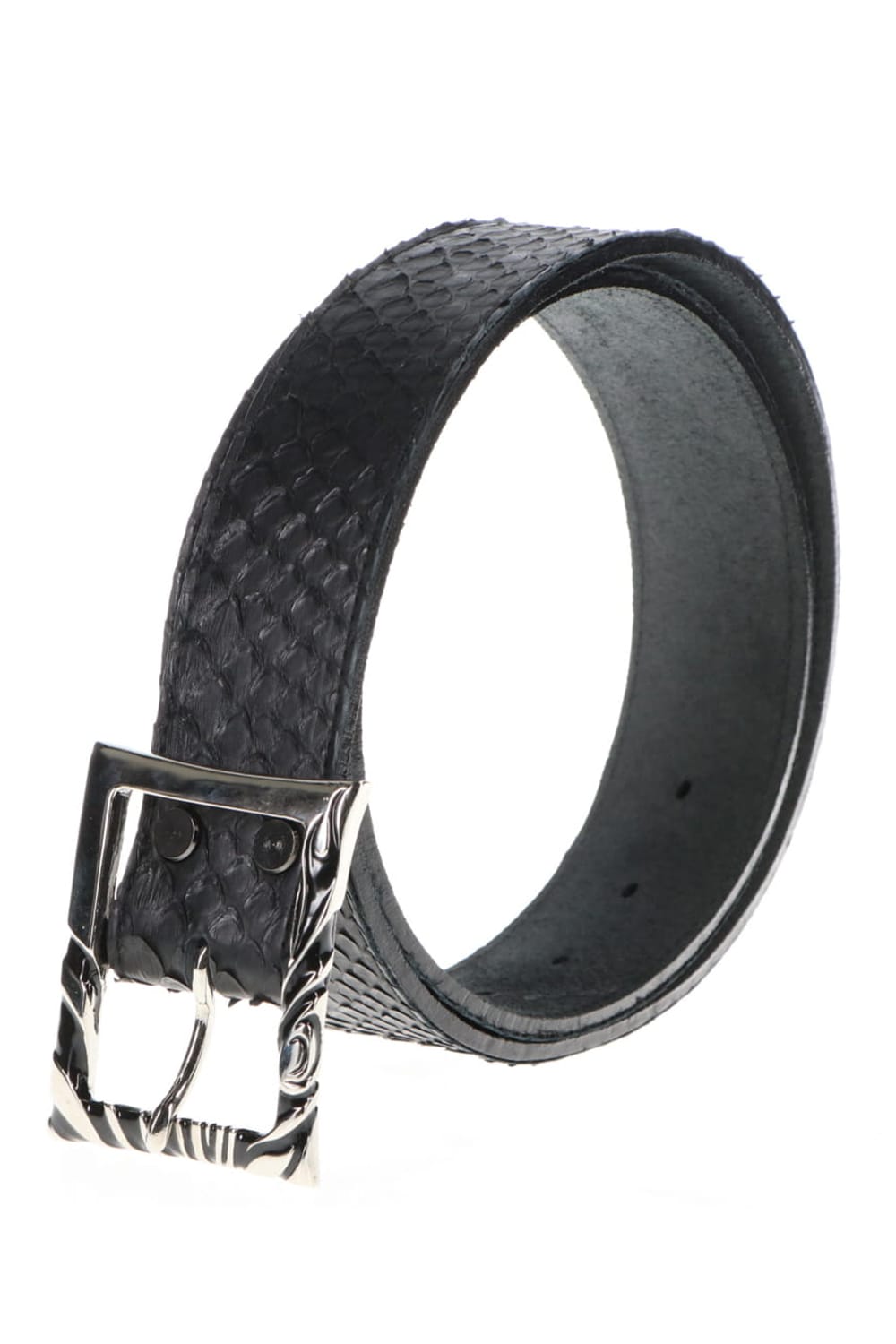 ピンバックル シルバー × ブラック