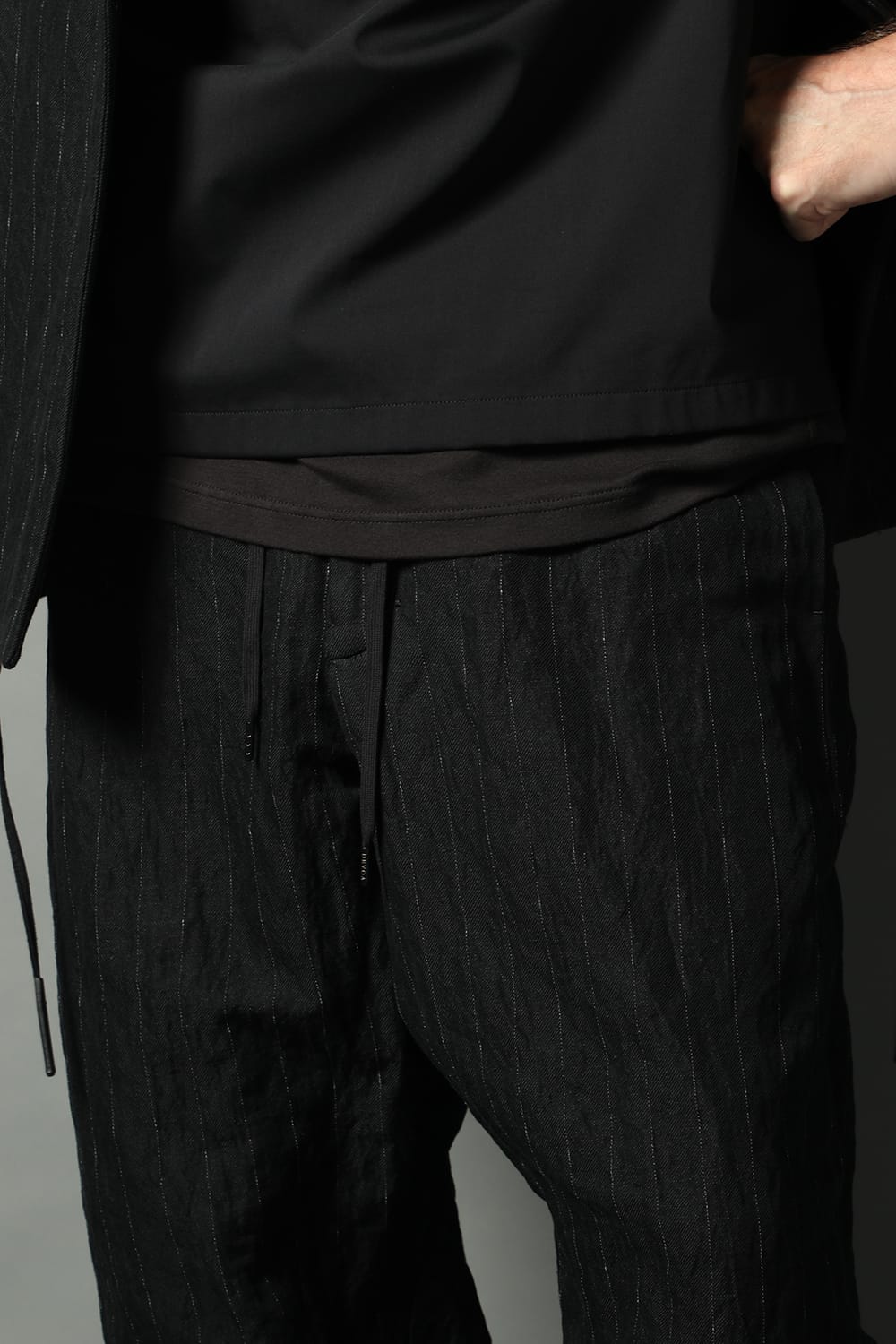 Relaxe pants cotton linen metal shrink