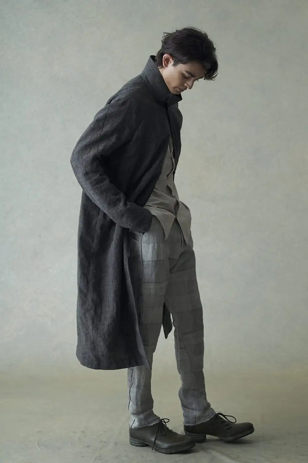 Coat linen / glen check