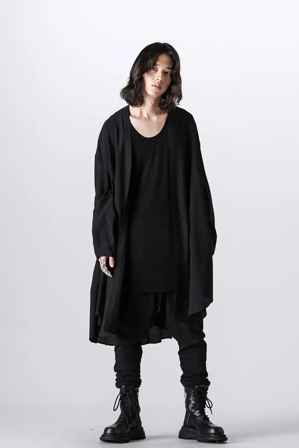 Viscose / Cupro Fibriled Gaba Long Cardigan