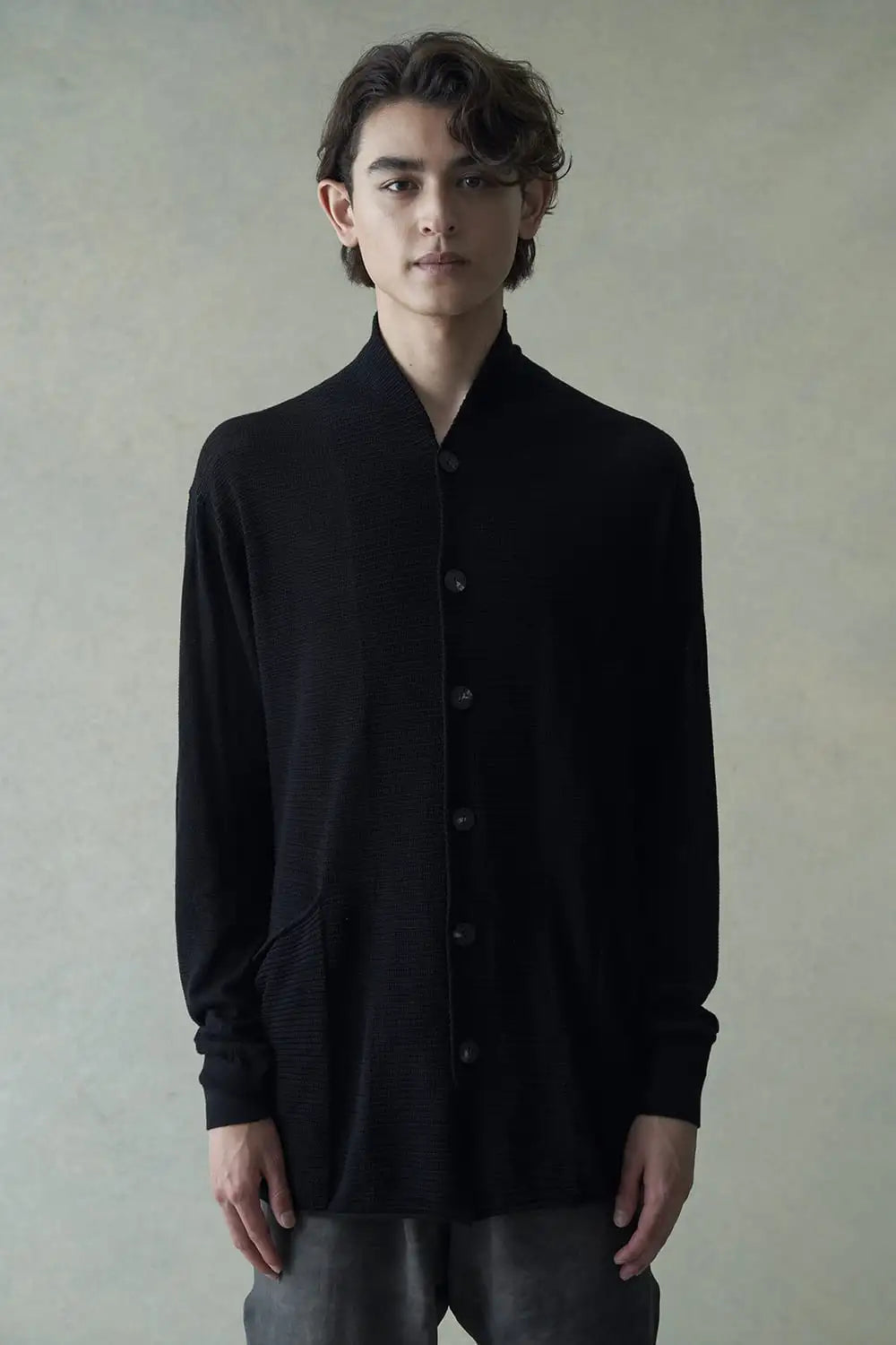 Knit cardigan cotton / linen / silk Black