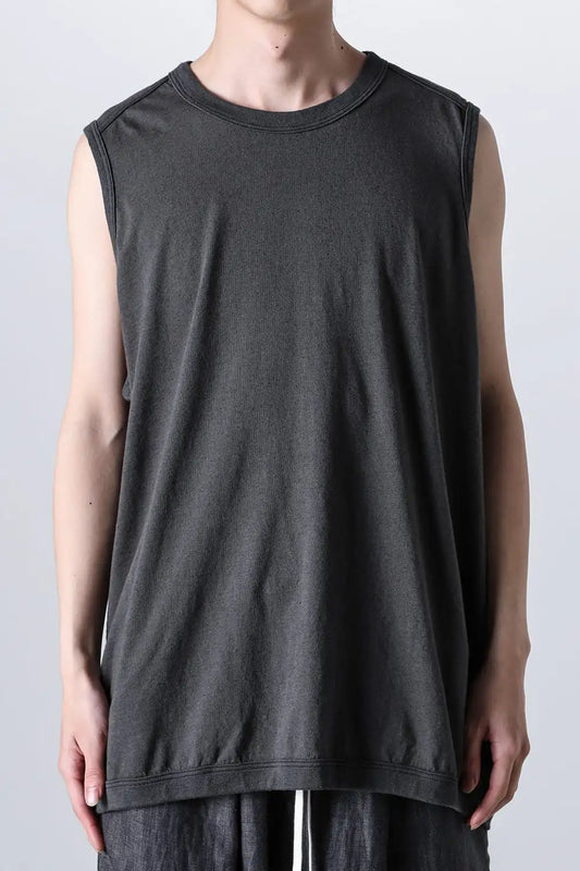 SLEEVELESS TEE Cotton Hemp Jersey BLACK