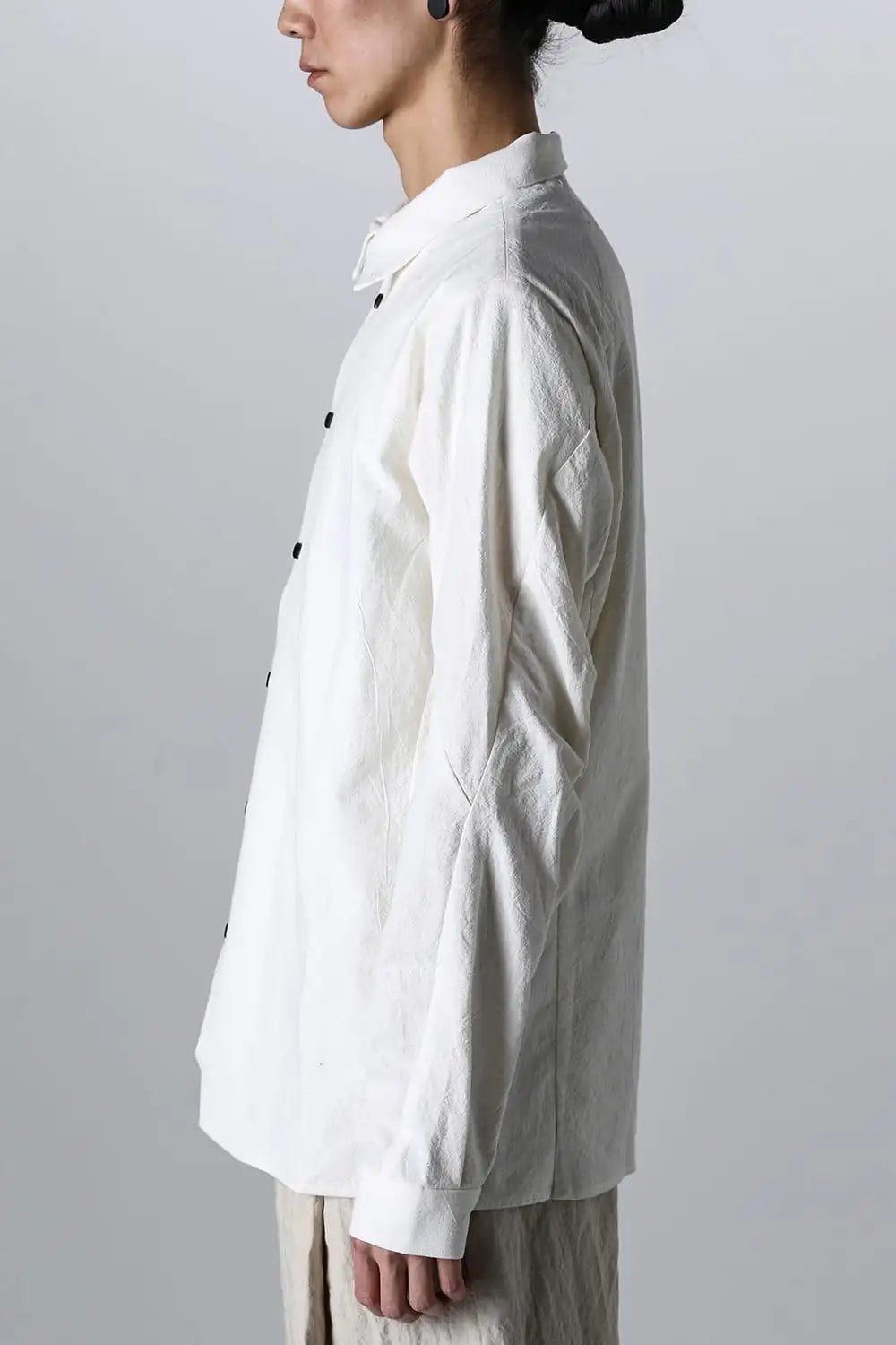 High neck shirt cotton / hemp