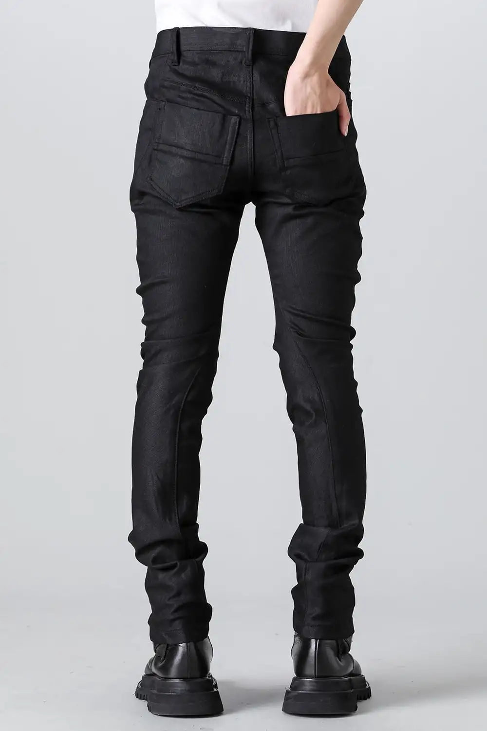 10.5oz Stretch Denim Skinny Pants Black