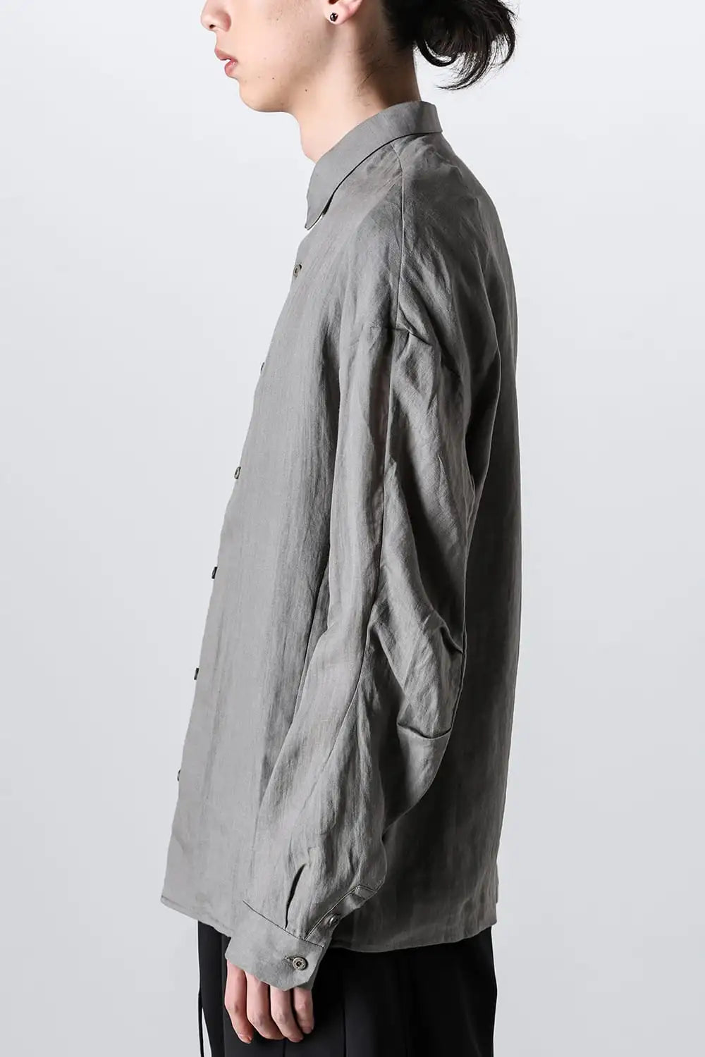 Shirt loose fit ramie Light Gray