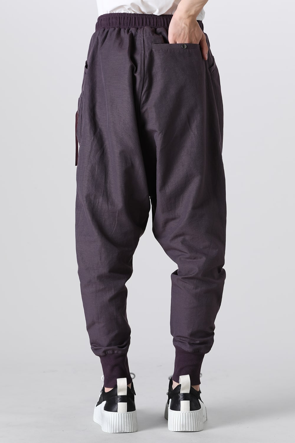 Nylon/Cotton Grosgrain Sarrouel Pants Sepia