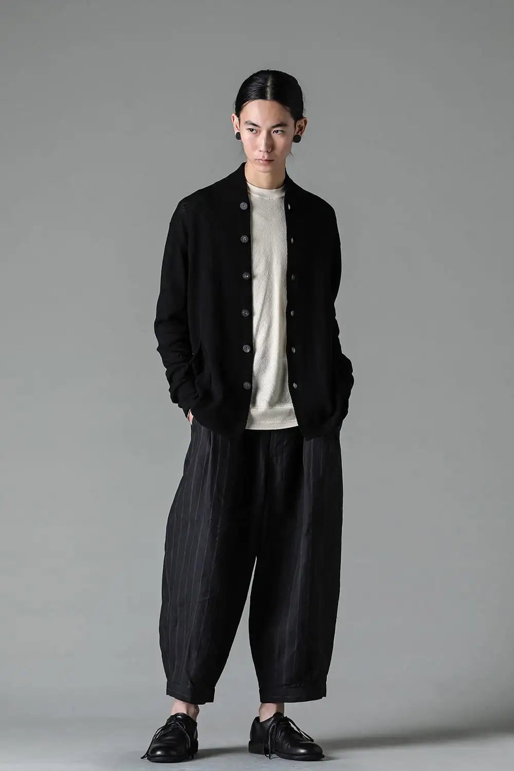 Knit cardigan cotton / linen / silk Black