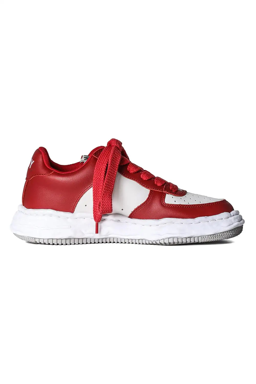 WAYNE original sole cow leather Low-Top sneaker Red / White