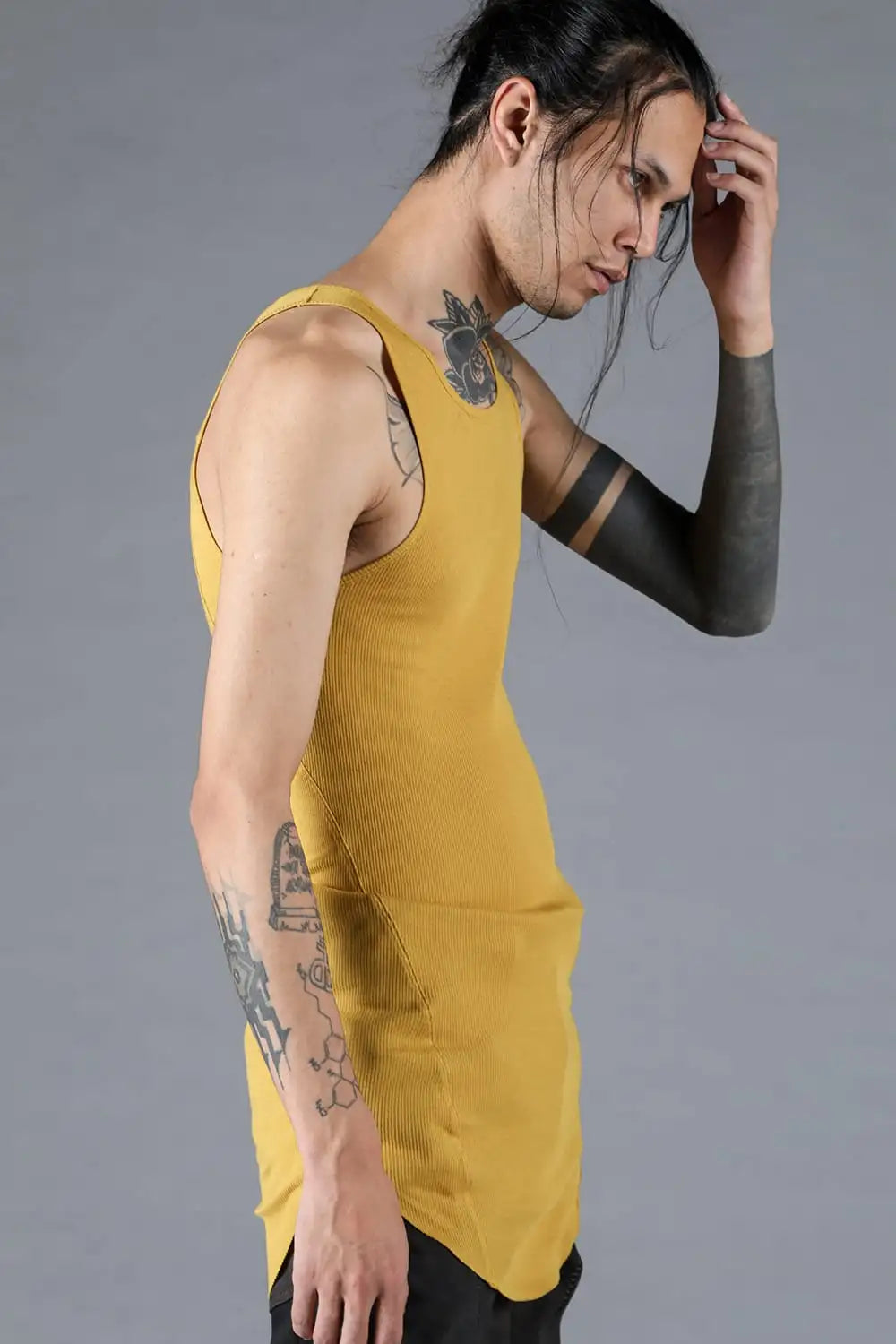 Cotton x Rayon Ribbed Tank Top Mustard