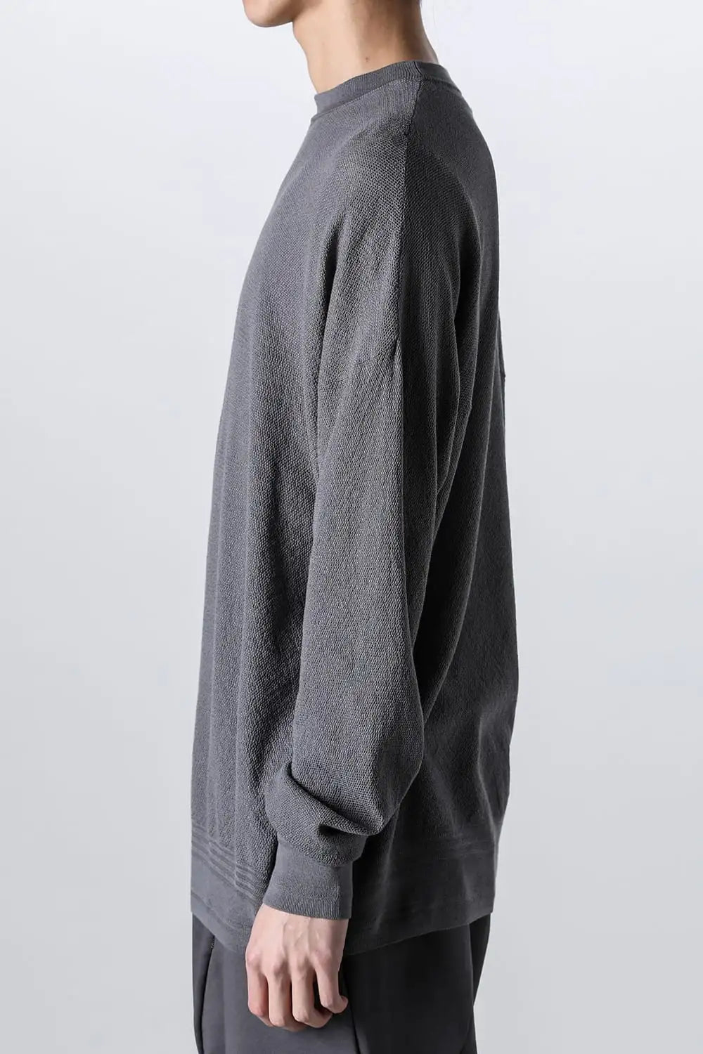 Pullover knit cotton / linen / silk Gray
