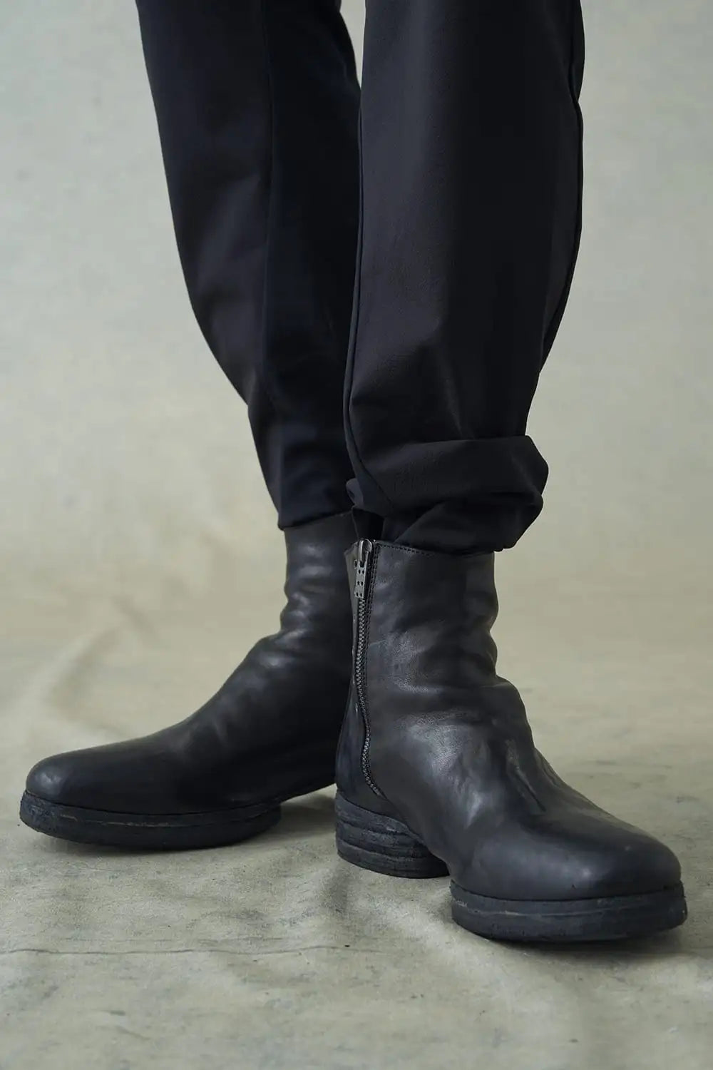 incarnation × DEVOA Boots Horse leather garment dyed Black