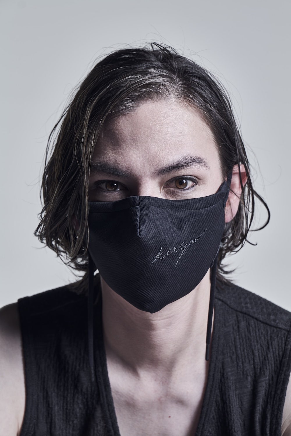 Embroidery Face Cover Black