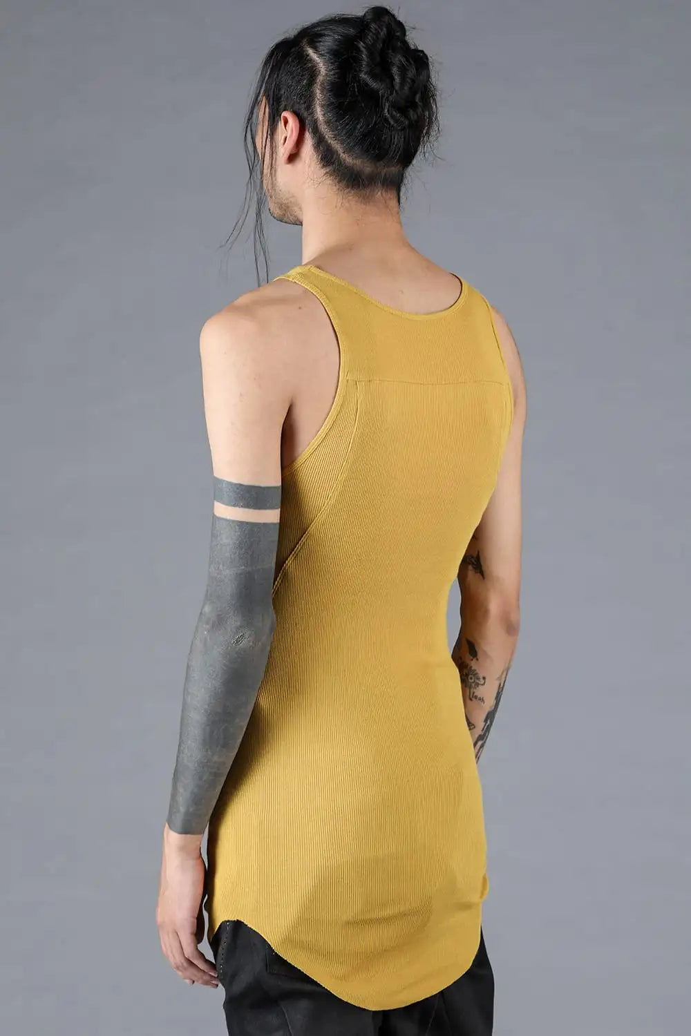 Cotton x Rayon Ribbed Tank Top Mustard