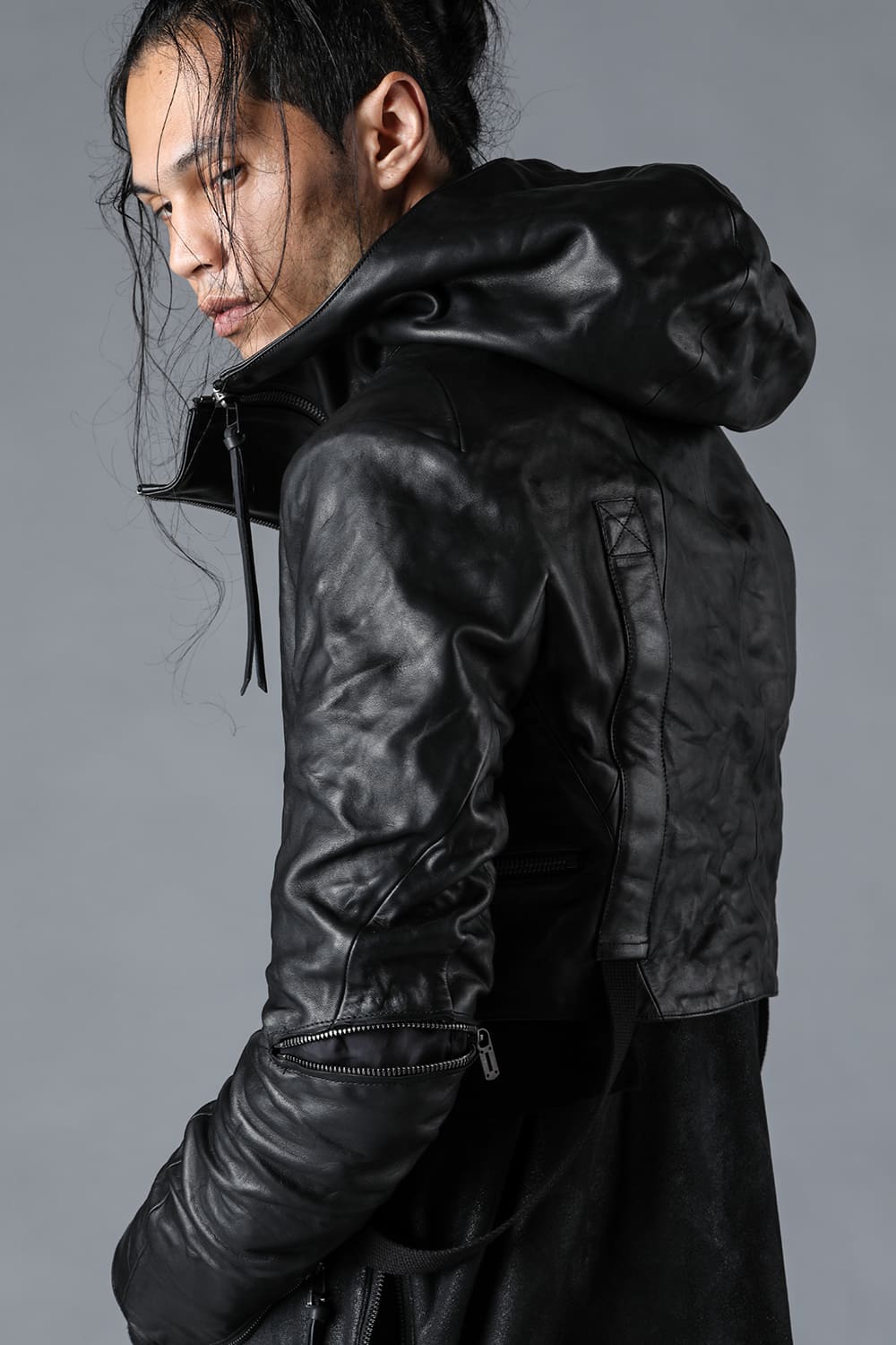 Horse Leather Cropped Jacket