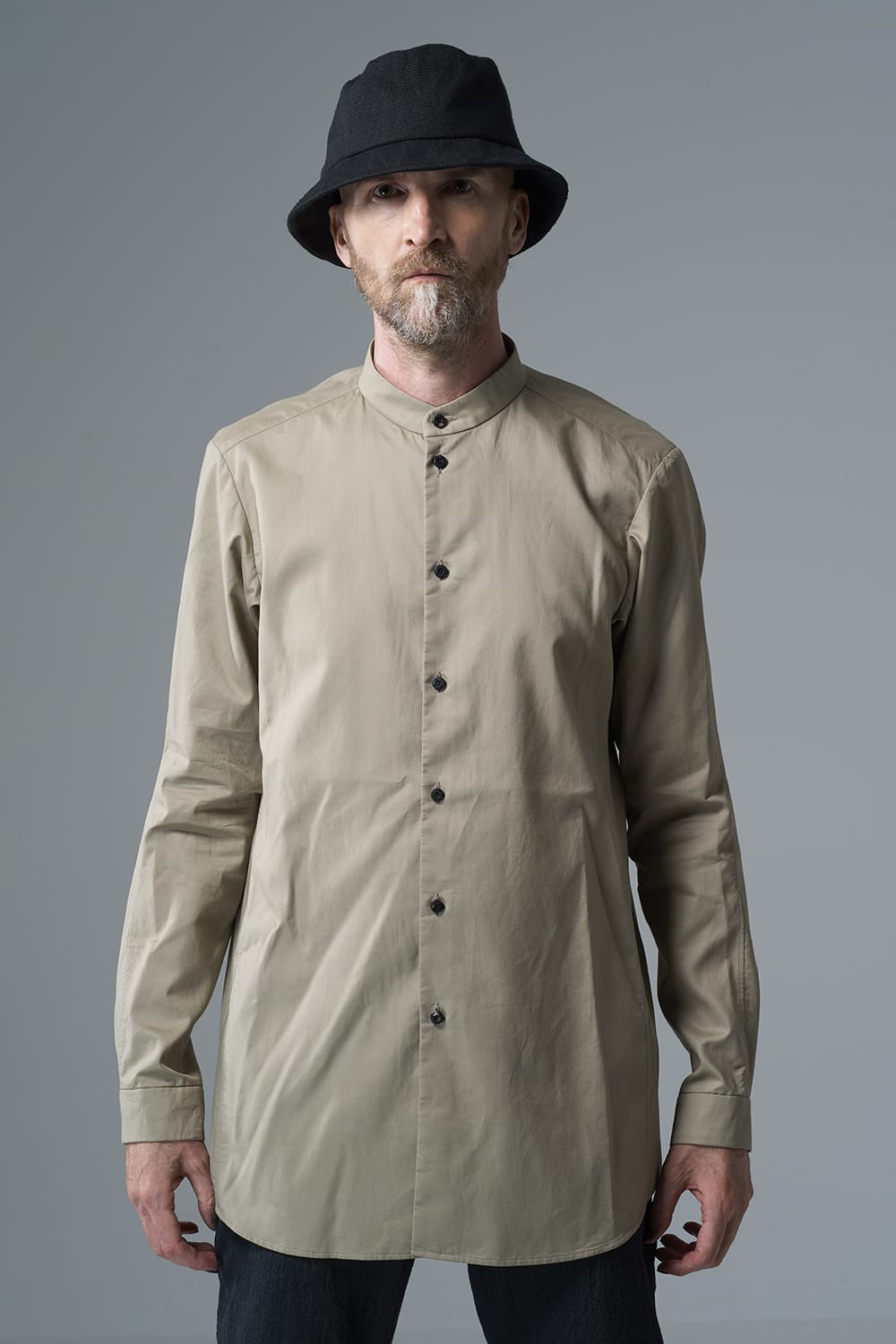 シャツ 200/2 コットン ダブルウィーブ  ベージュ