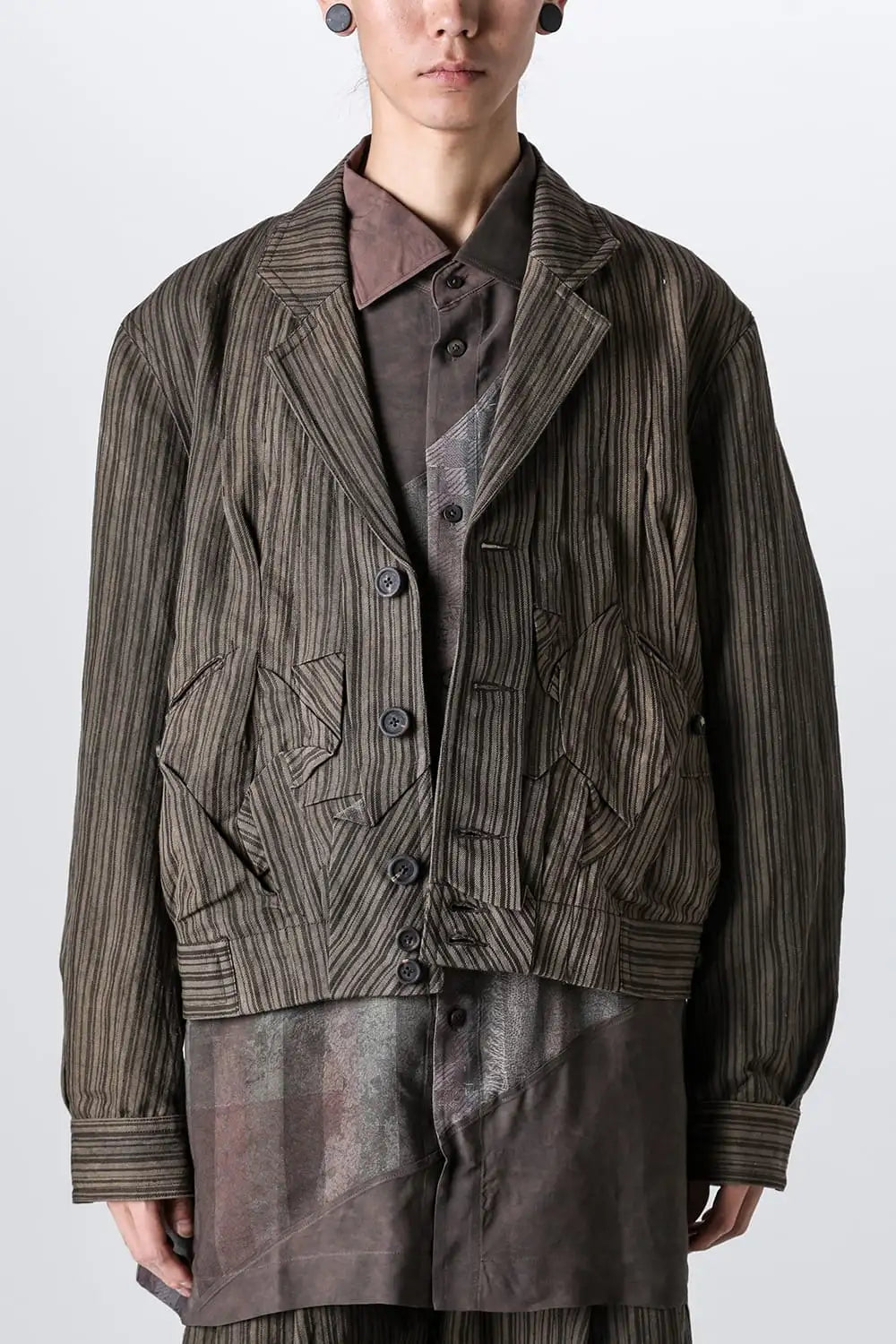 Cropped Winkle Pleats Jacket