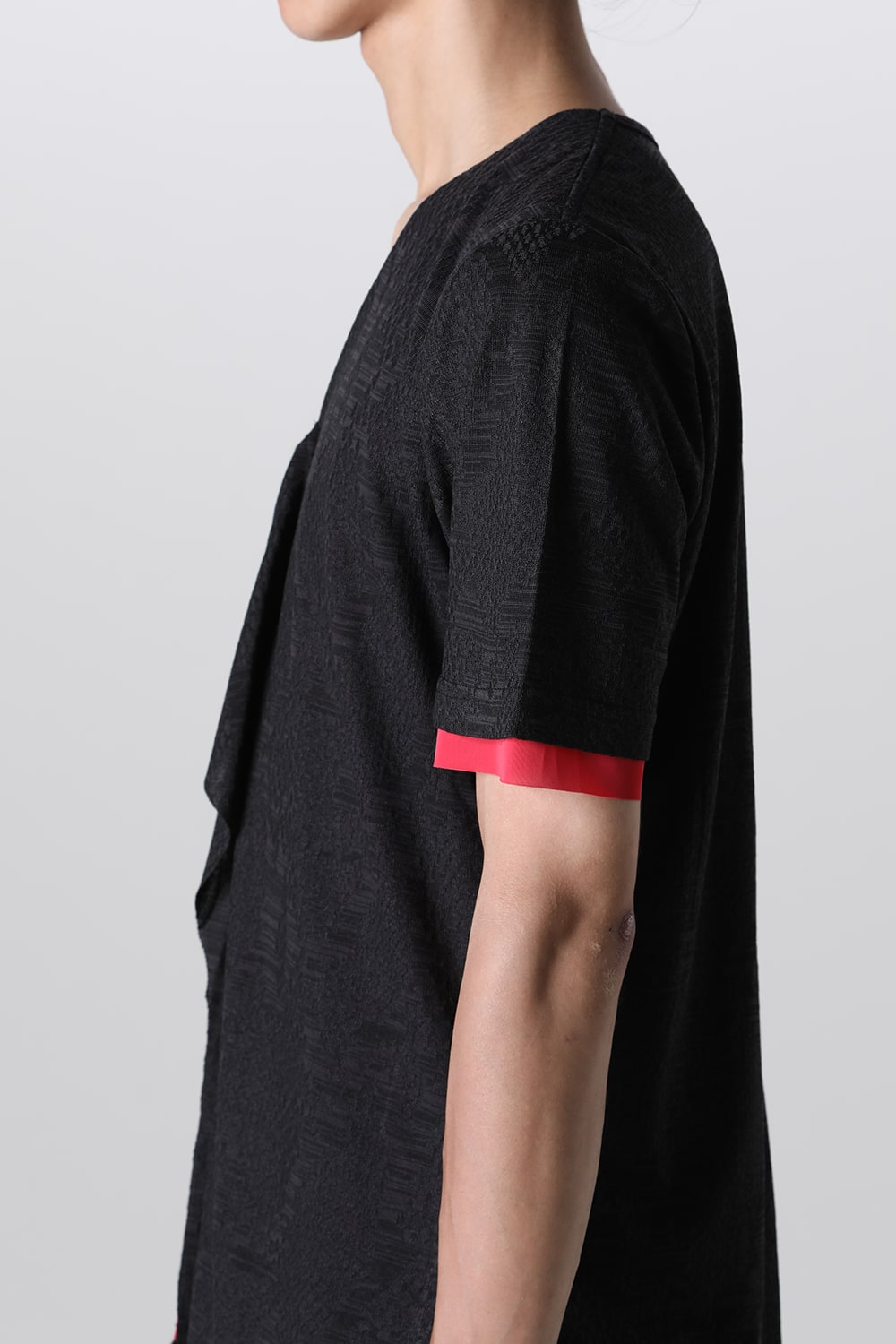 Layered Petit Frill T-Shirt Black&Red