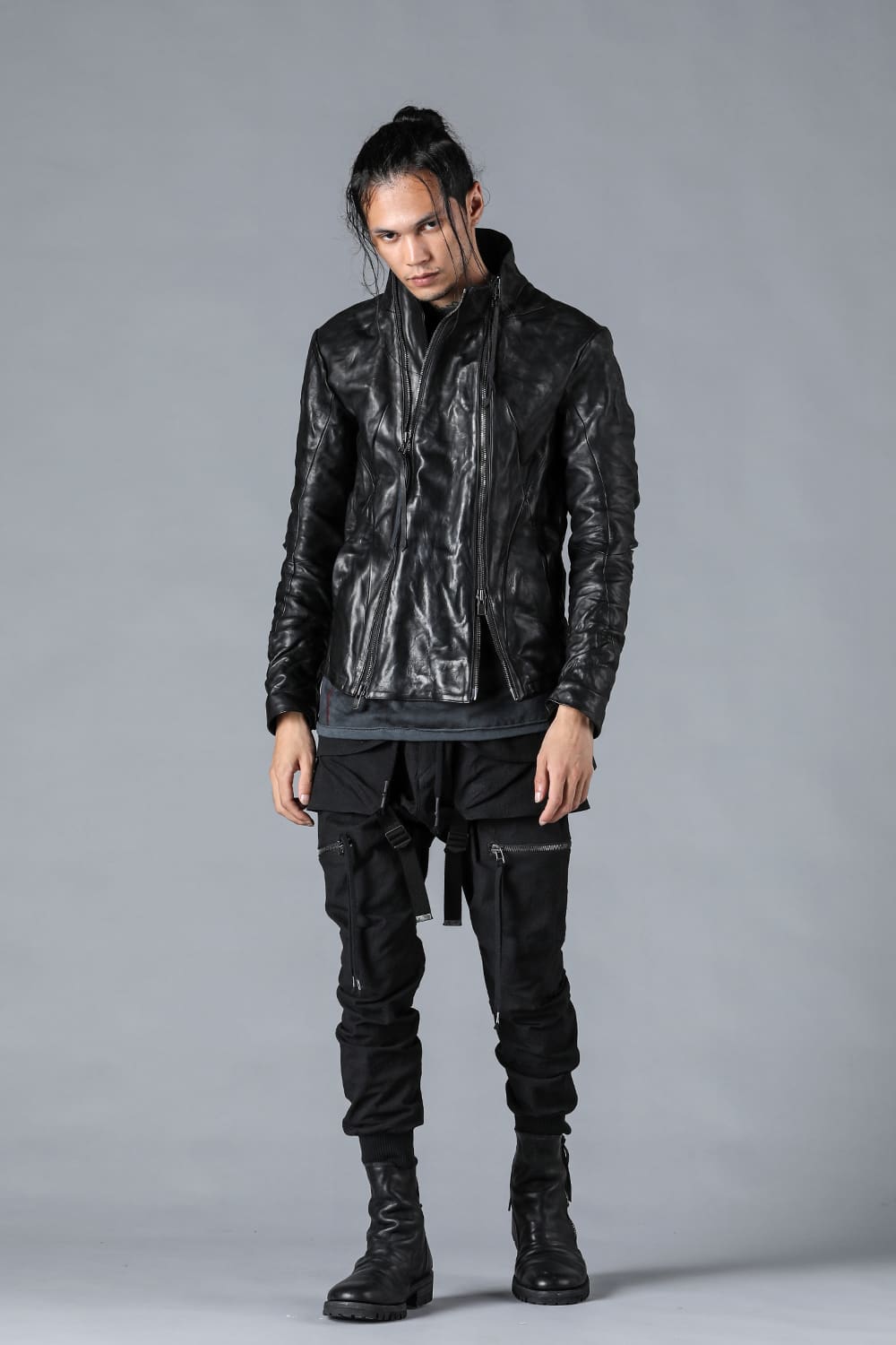 Wジッパーホースレザージャケット