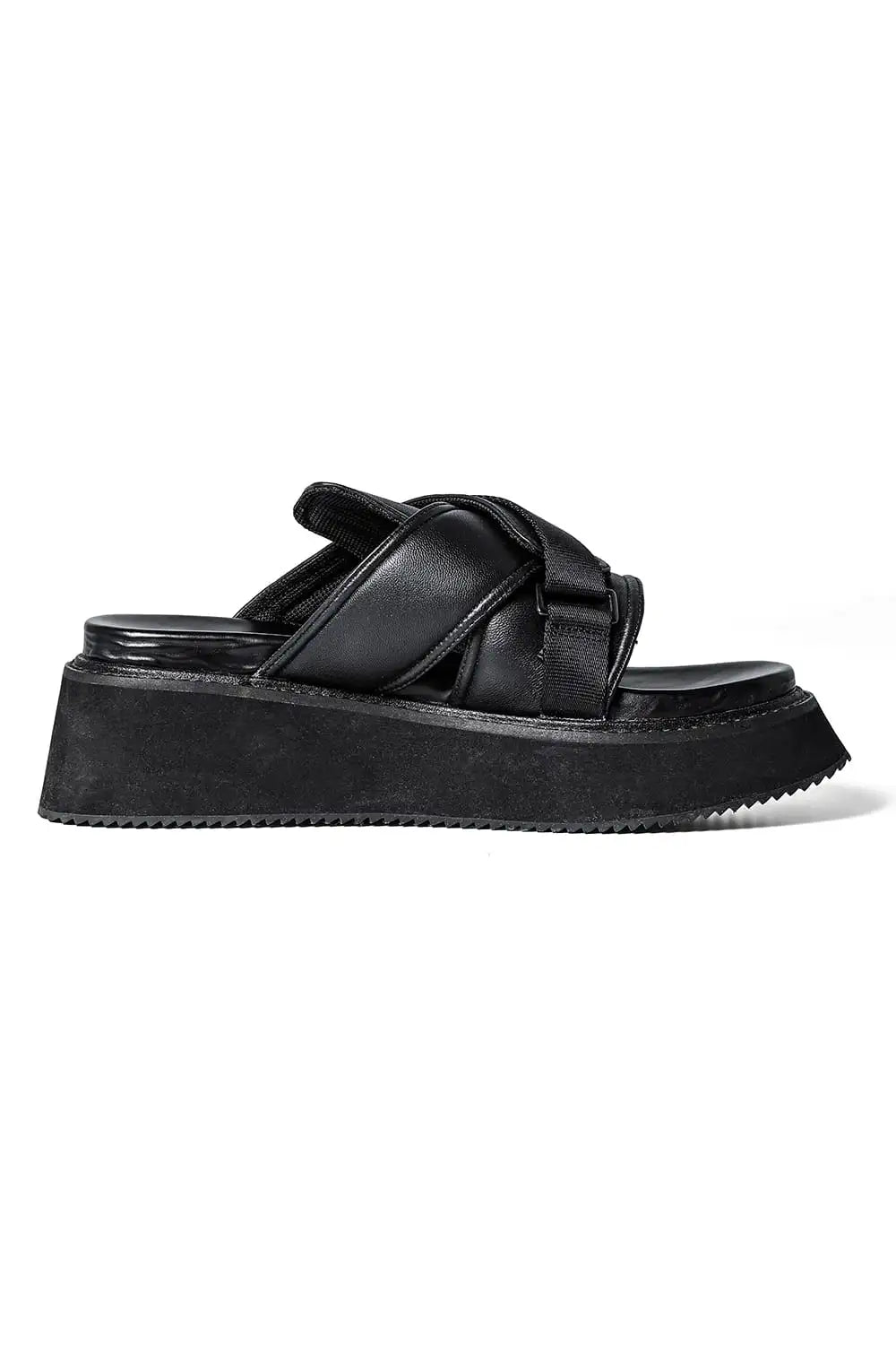 Coated Goat Suede Velcro Sandal