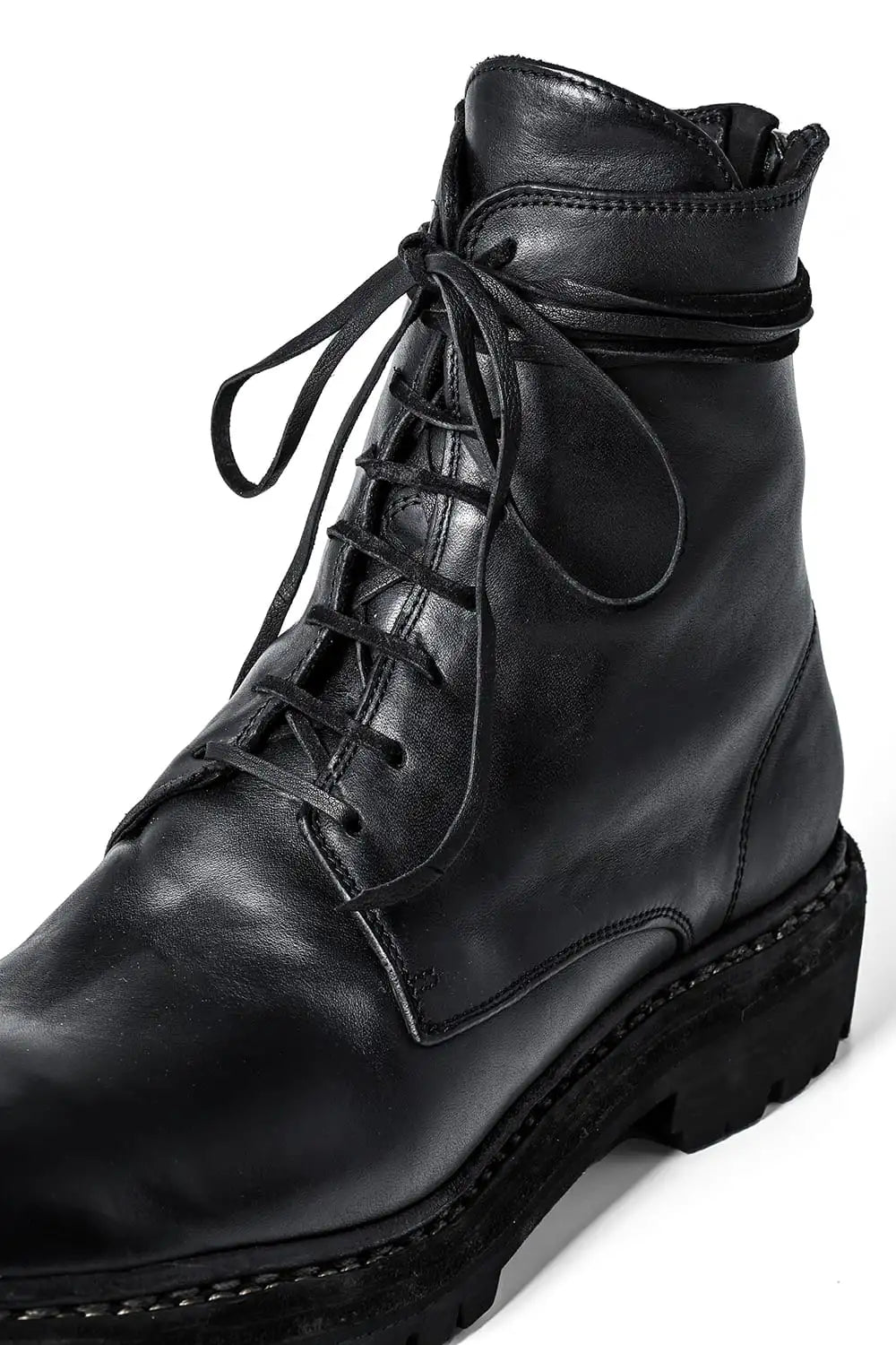 Norwegian welted Vibram-sole Back Zip Race Up Boots Horse Full Grain - 795BZV_N