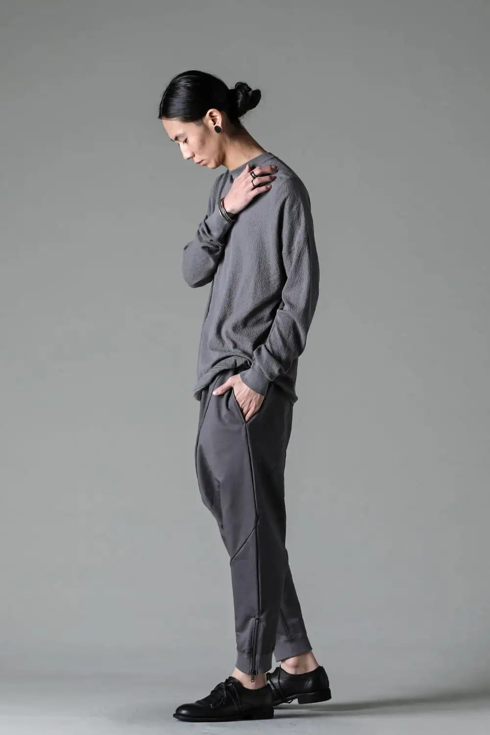 Pullover knit cotton / linen / silk Gray