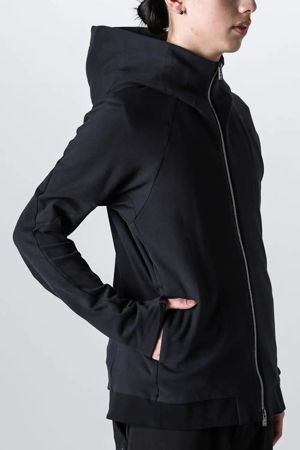 Hooded jacket stretch jersey