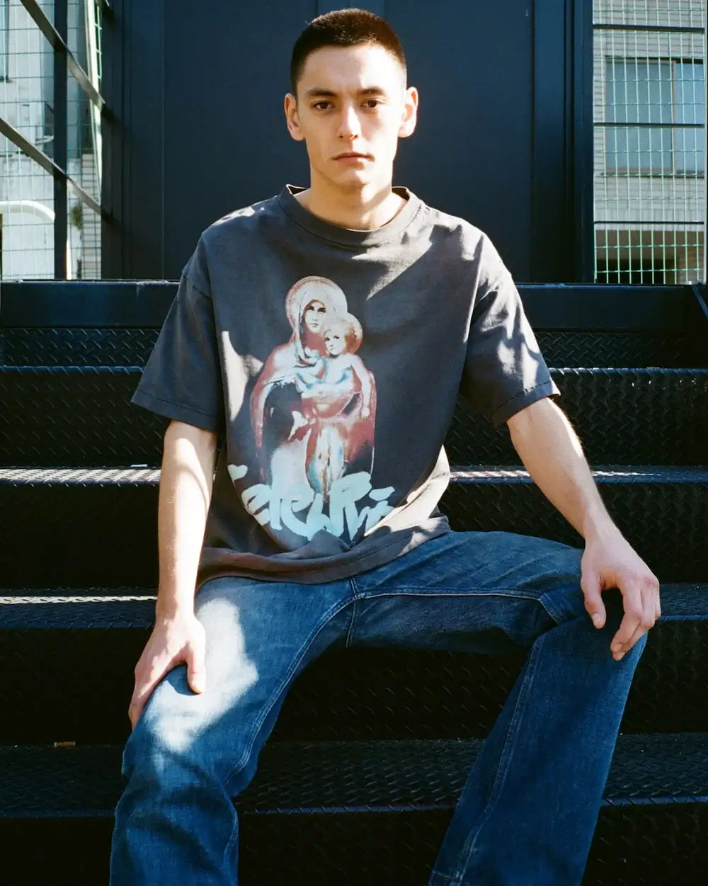 SHERMER ACADEMY × SAINT Mxxxxxx CELEBRITY Short sleeve T-shirt