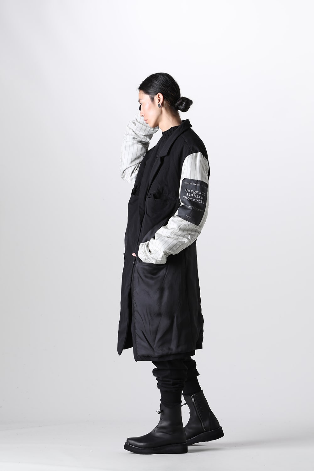 Oversized Long Jacket w/Printed Patches