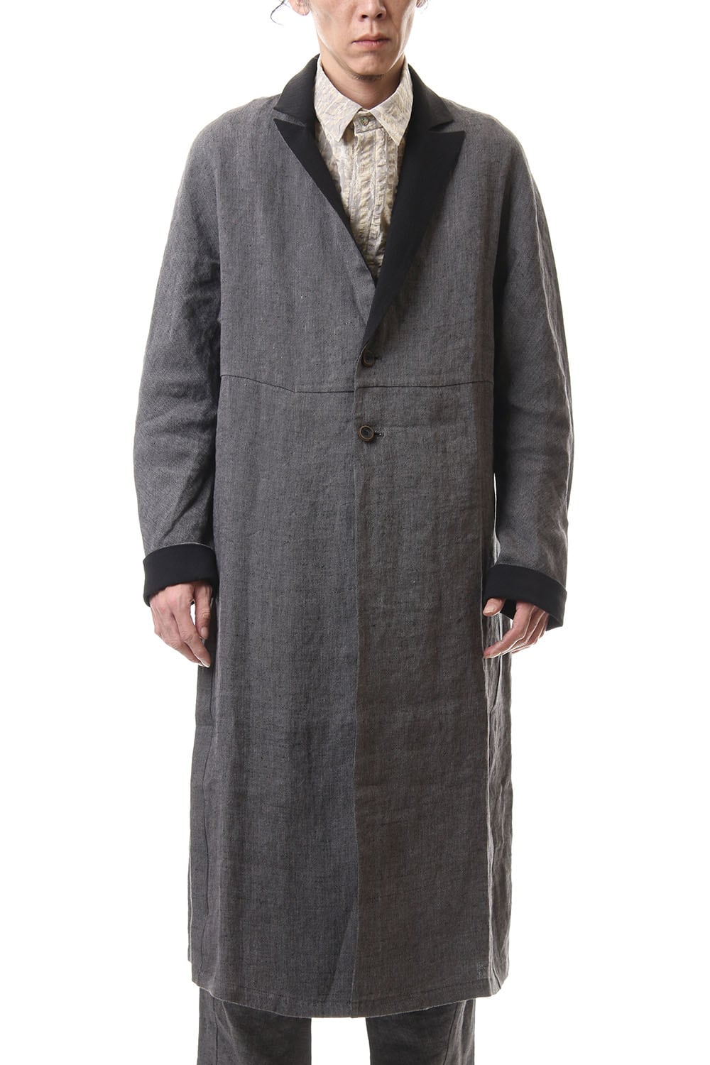Linen Herringborne Bio Finish Light Coat - CA5-LI13 GrayBlack