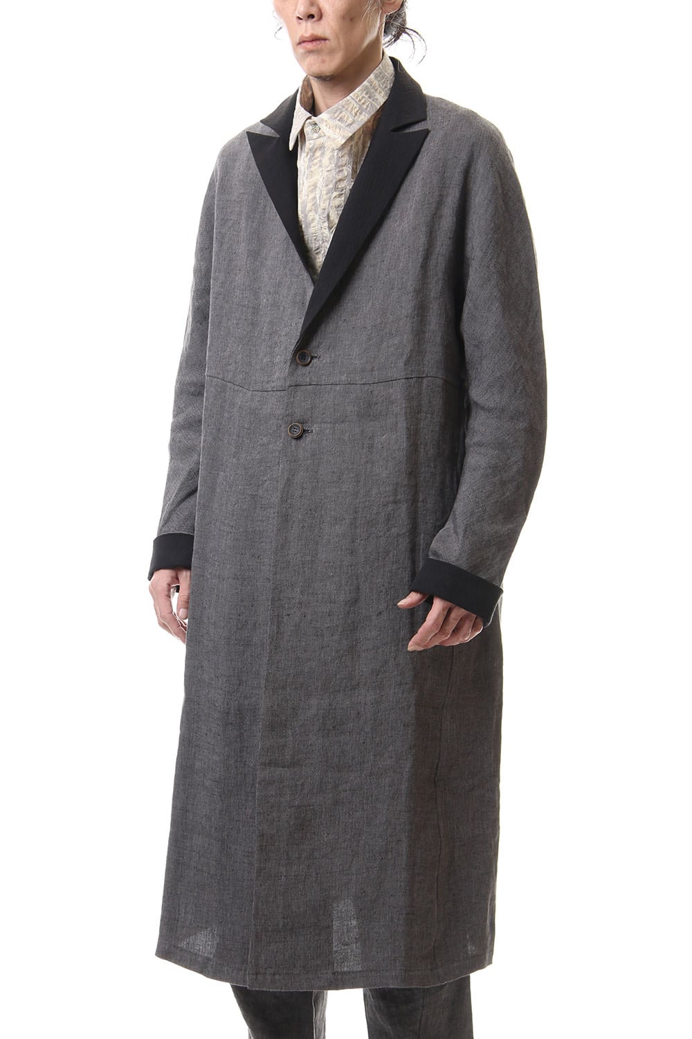 Linen Herringborne Bio Finish Light Coat - CA5-LI13 GrayBlack