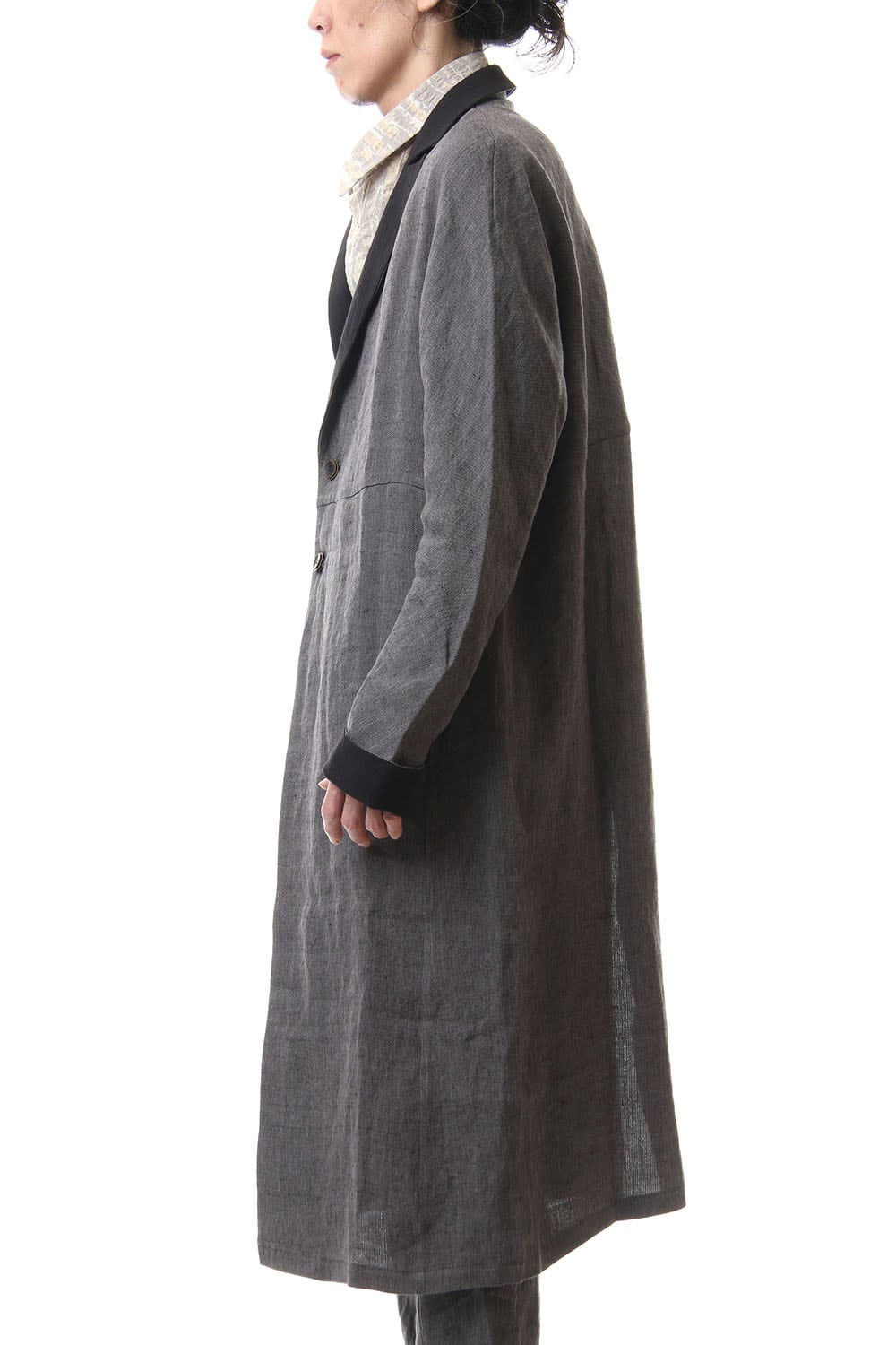 Linen Herringborne Bio Finish Light Coat - CA5-LI13 GrayBlack