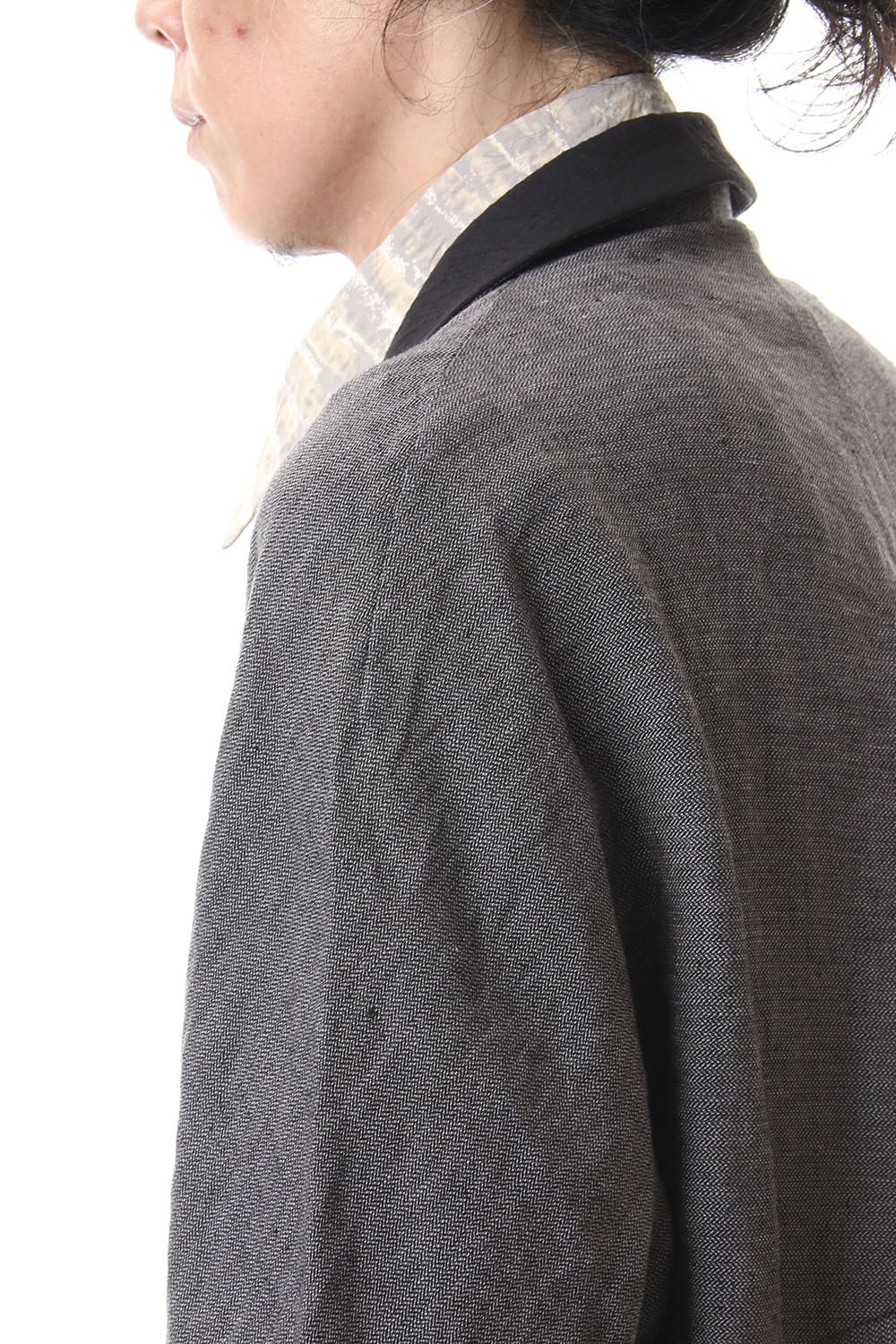 Linen Herringborne Bio Finish Light Coat - CA5-LI13 GrayBlack
