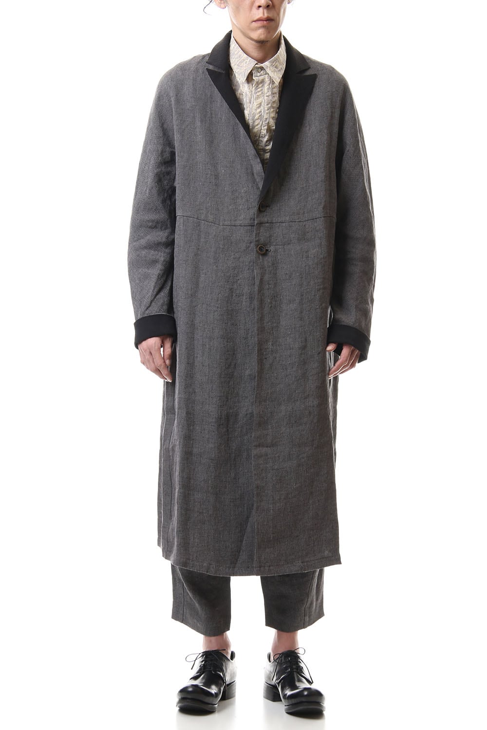 Linen Herringborne Bio Finish Light Coat - CA5-LI13 GrayBlack