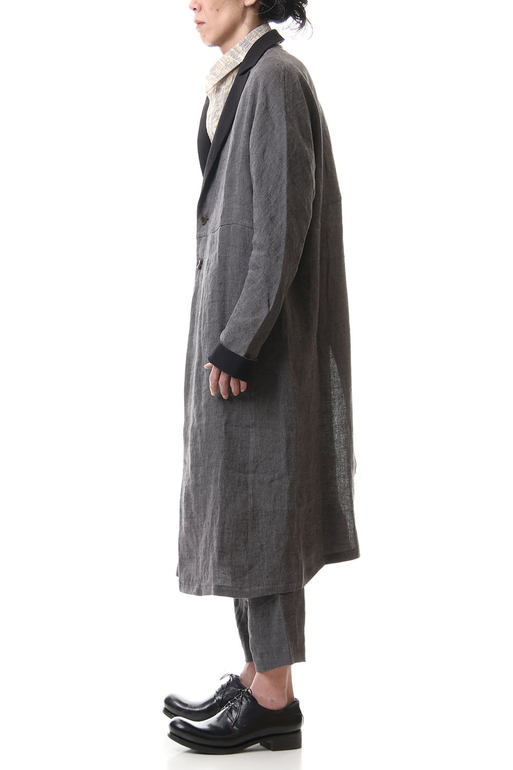 Linen Herringborne Bio Finish Light Coat - CA5-LI13 GrayBlack