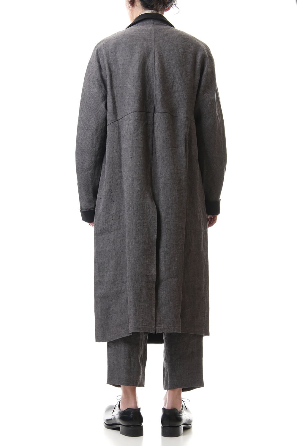 Linen Herringborne Bio Finish Light Coat - CA5-LI13 GrayBlack
