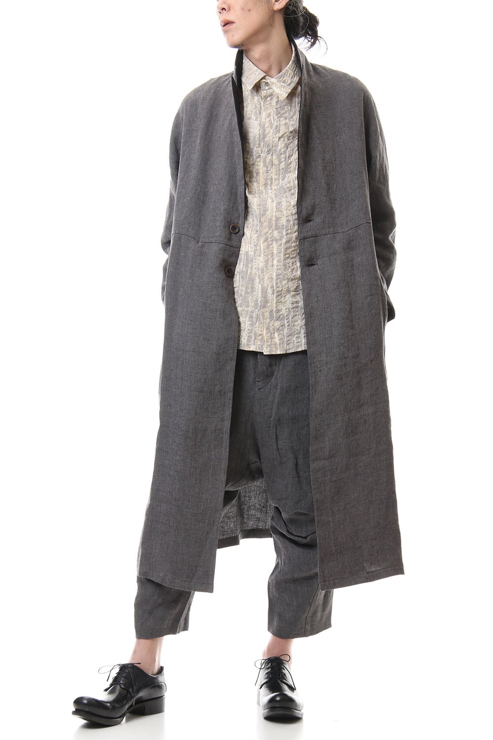 Linen Herringborne Bio Finish Light Coat - CA5-LI13 GrayBlack