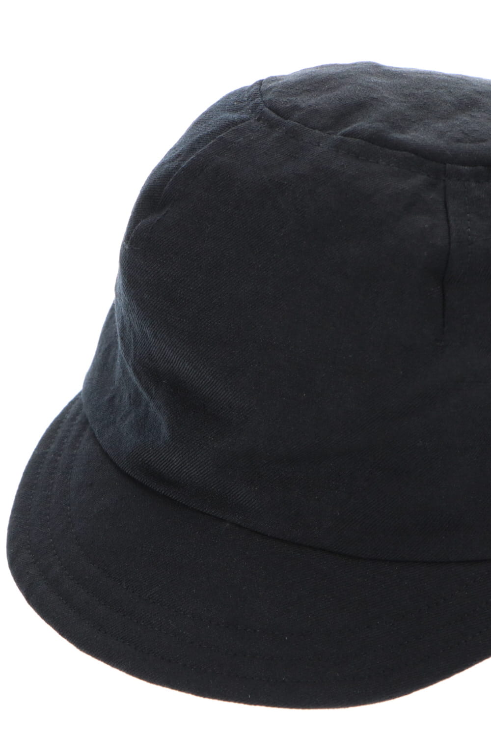 Cap Black Wool Linen Twill