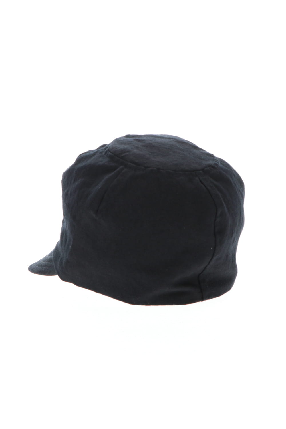 Cap Black Wool Linen Twill