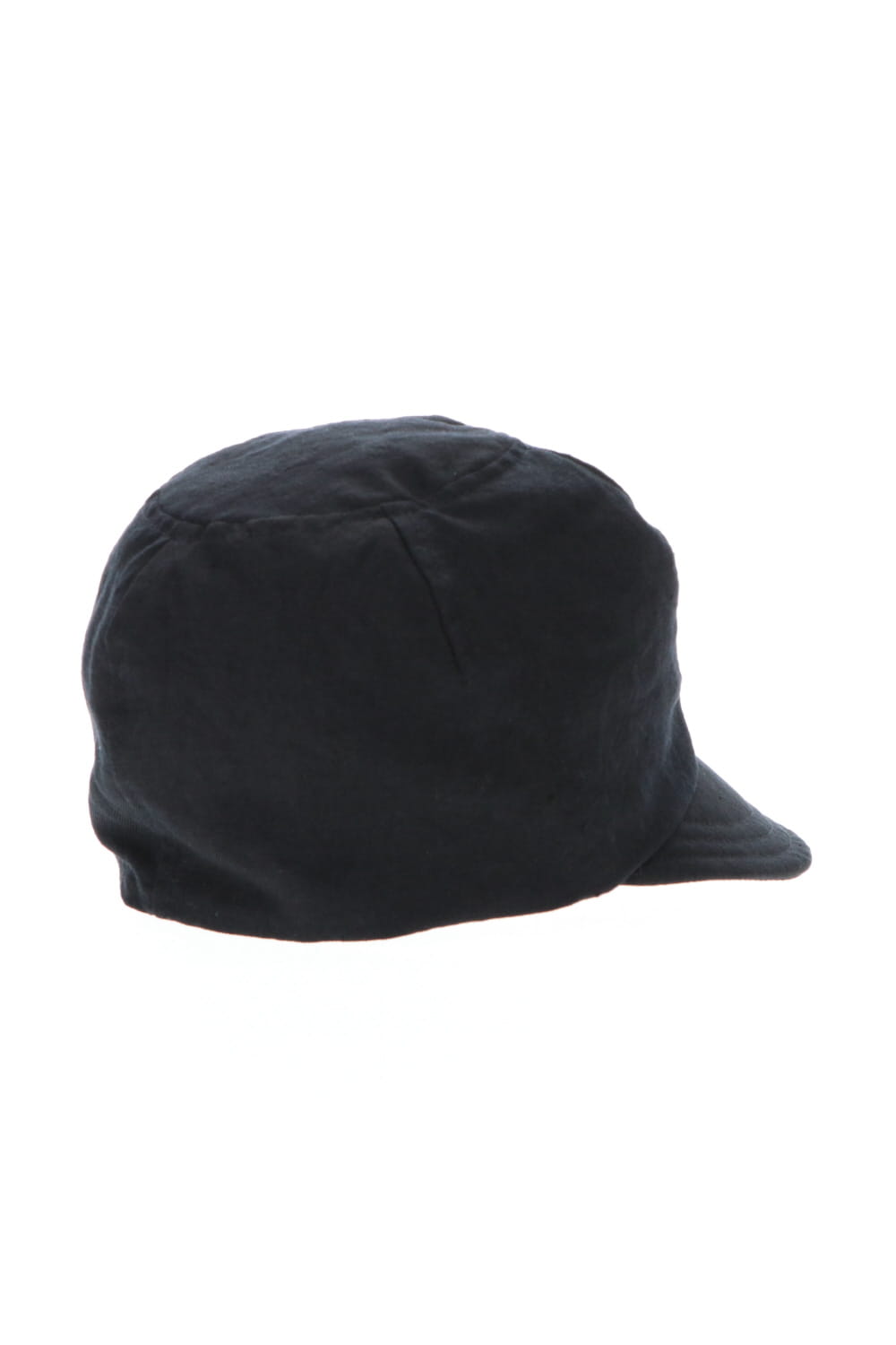 Cap Black Wool Linen Twill