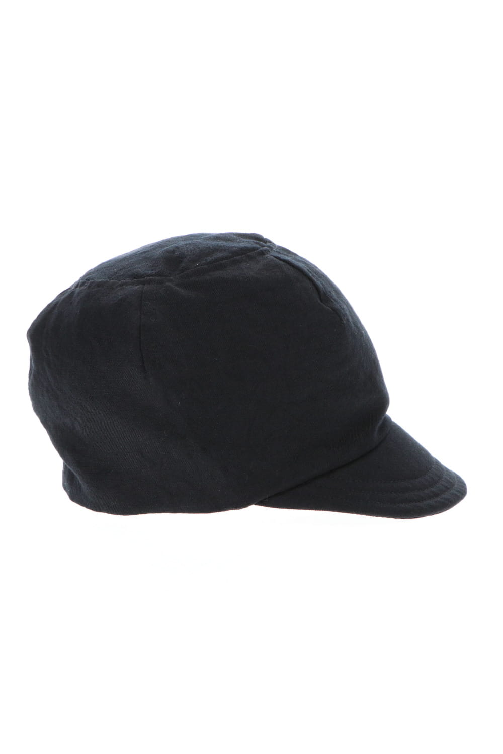 Cap Black Wool Linen Twill