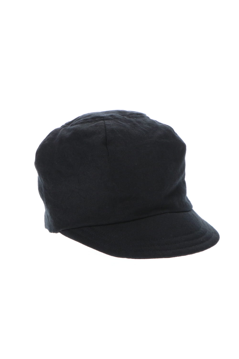 Cap Black Wool Linen Twill