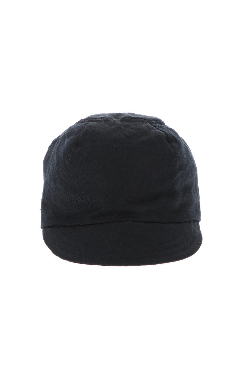 Cap Black Wool Linen Twill