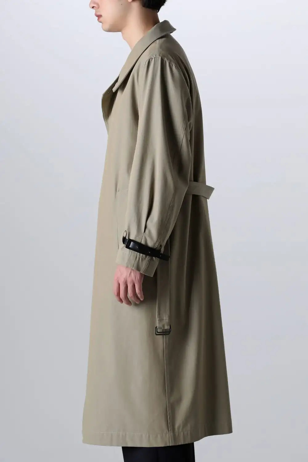 Stand Collar Coat With Leather Strap